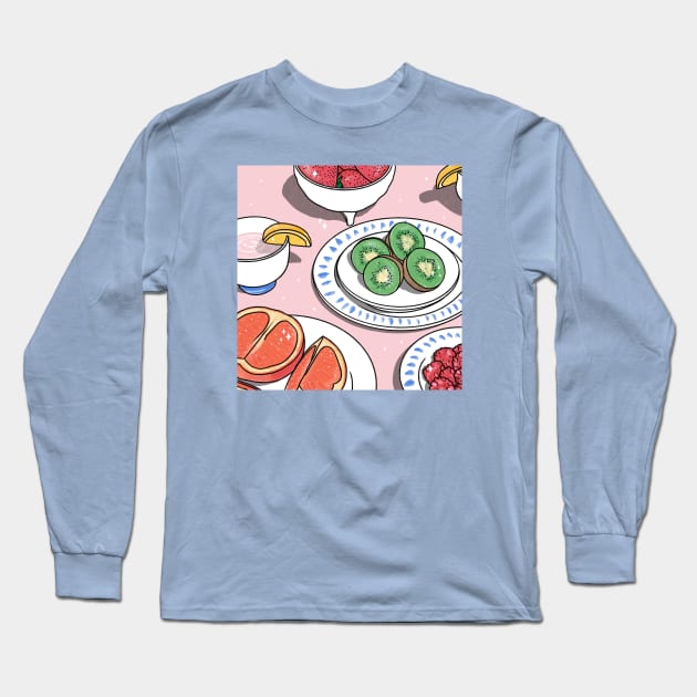 Fruit Scene Long Sleeve T-Shirt by hazal kirikci